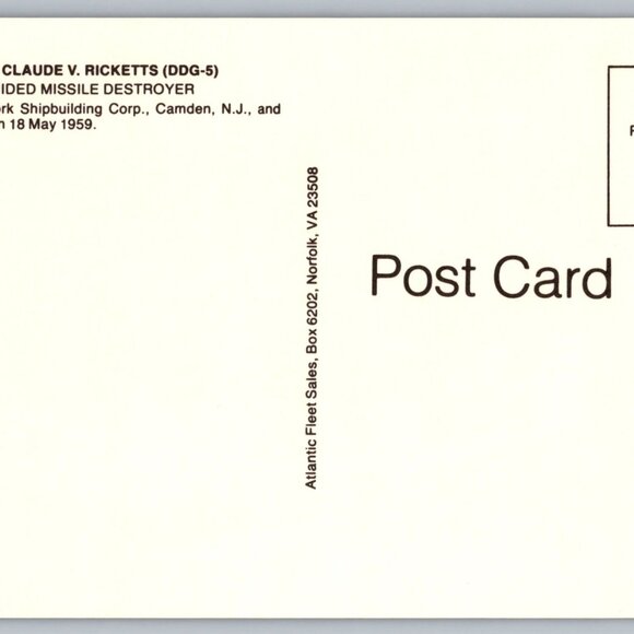 Postcard  Unposted  Warships [Destroyers] Lot of 8 Historic Collection #1165 - Picture 12 of 16